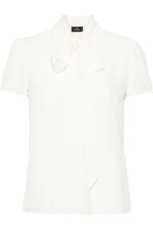 Etro Blusa de seda con moño en el cuello