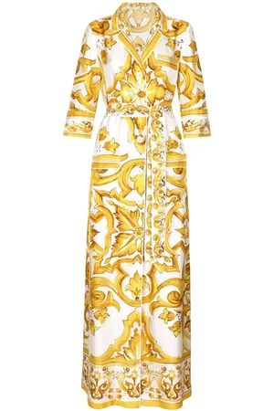 Dolce & Gabbana Vestido camisero con estampado Mayólica