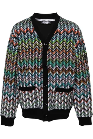 Missoni Cárdigan con motivo en zigzag y logo bordado