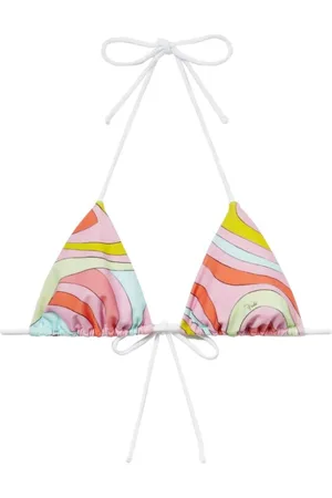 Puccini Top de bikini con estampado Marmo