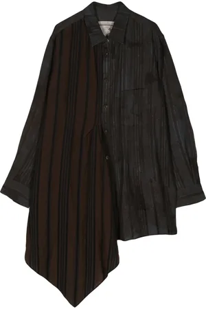 ZIGGY CHEN Camisa con paneles a rayas