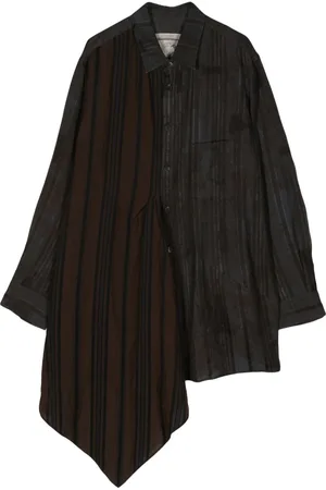 ZIGGY CHEN Camisa con paneles a rayas