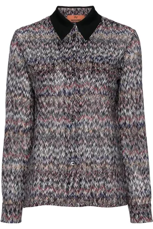Missoni Camisa de tejido chevron con efecto lamé