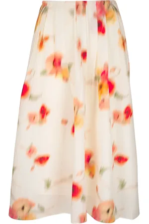 Vince Falda midi con diseño plisado y estampado floral