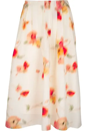 Vince Falda midi con diseño plisado y estampado floral