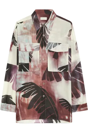 DRIES VAN NOTEN Camisa de seda estampada oversize