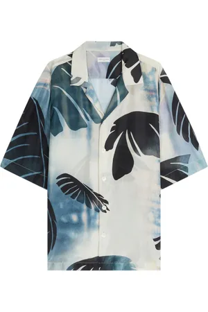 DRIES VAN NOTEN Camisa de seda con palmera estampada