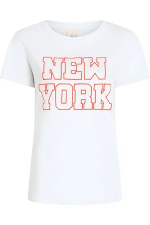 Cinq A Sept Playera con eslogan estampado