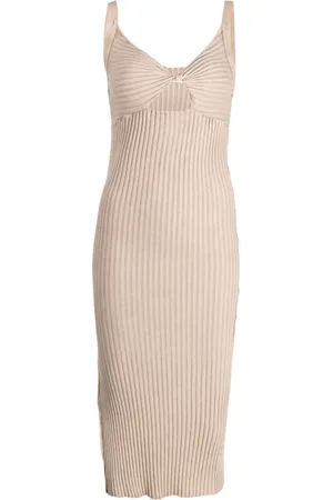JOHN ELLIOTT Vestido tejido de canalé con detalle retorcido