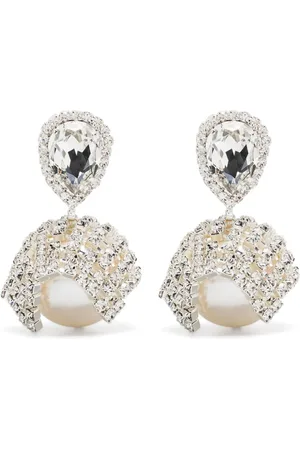 MAGDA BUTRYM Aretes de clip con detalles de cristal