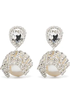 MAGDA BUTRYM Aretes de clip con detalles de cristal