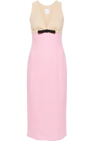 Patou Vestido midi con diseño de dos tonos