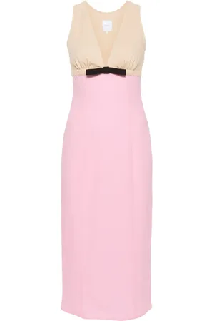 Patou Vestido midi con diseño de dos tonos