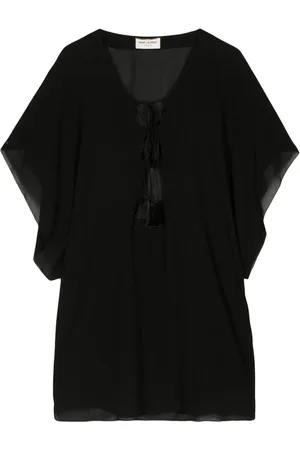 Saint Laurent Top semitransparente con agujetas