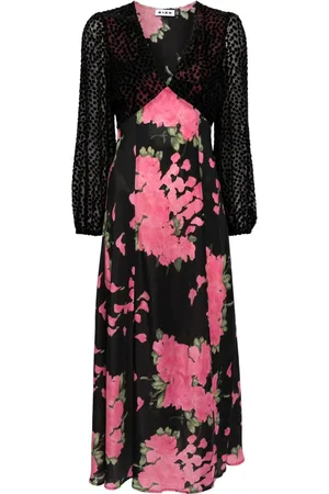 RIXO London Vestido midi de seda Melanie