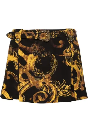 VERSACE Falda corta con estampado Watercolour Couture
