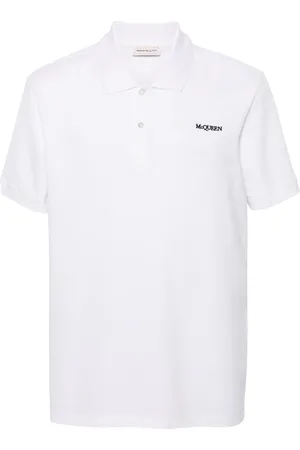 Alexander McQueen Playera tipo polo con logo bordado