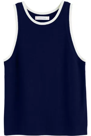 Chinti & Parker Top con detalle bordado y ribete en contraste