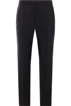 Saint Laurent Pantalones rectos con pinzas y motivo de rayas