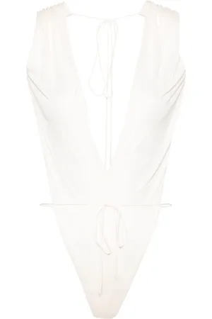 Saint Laurent Body con escote en V pronunciado