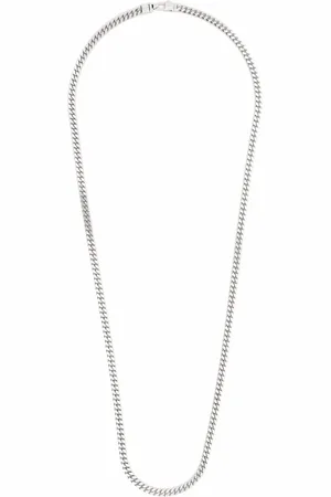 TOM WOOD Collar largo de cadena barbada en plata de ley