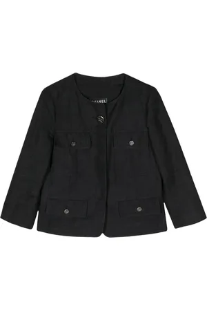 CHANEL Chamarra de seda sin cuello 2006