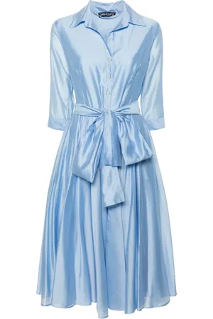 DRHOPE Vestido camisero midi con diseño acampanado