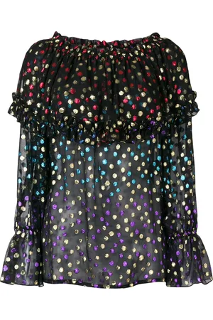 Saint Laurent Blusa de fil coupé