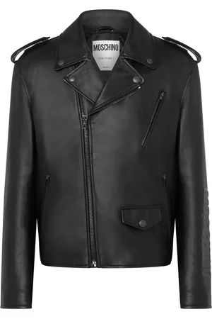 Moschino Chamarra biker con logo en relieve