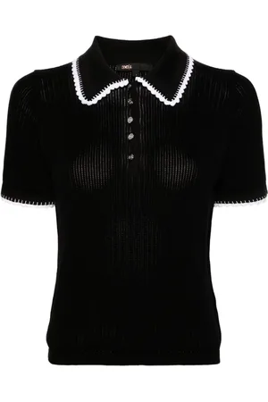 Maje Playera tipo polo con ribete de crochet