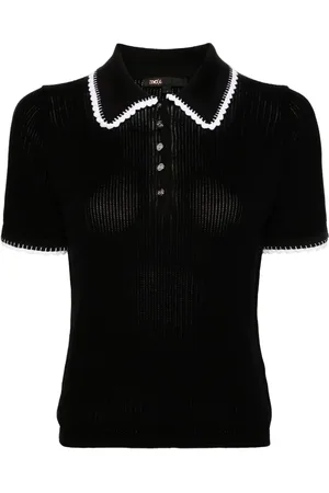 Maje Playera tipo polo con ribete de crochet