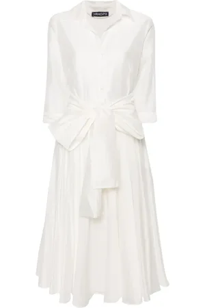 DRHOPE Vestido camisero midi con diseño acampanado