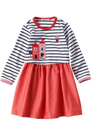Familiar Vestido con rayas estampadas