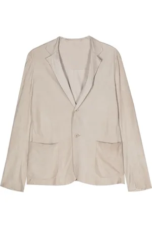 SALVATORE SANTORO Blazer de cuero y gamuza