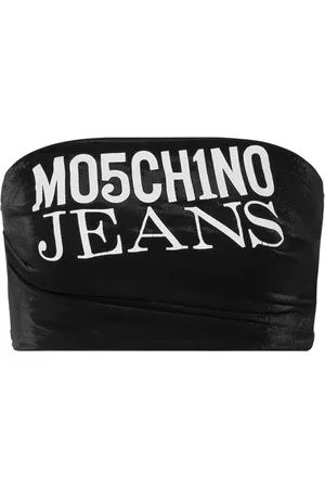 Moschino Top tipo bandeau con logo estampado
