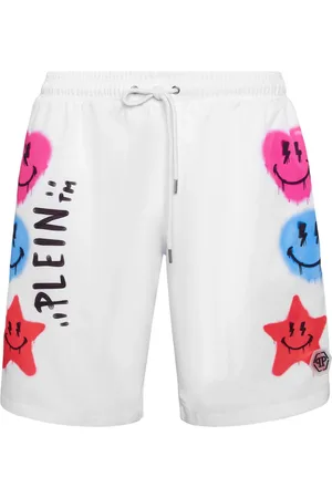Philipp Plein Shorts de playa con estampado gráfico