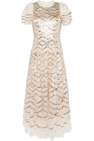 Needle & Thread Vestido largo Deco Dot Gloss