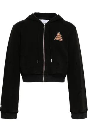 Natasha Zinko Hoodie corta con eslogan estampado