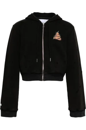 Natasha Zinko Hoodie corta con eslogan estampado