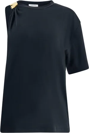 Salvatore Ferragamo Playera asimétrica con detalle de clip