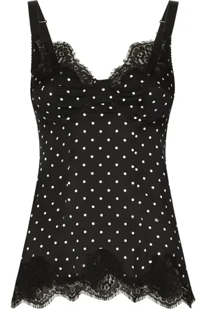 Dolce & Gabbana Top de encaje con estampado de lunares