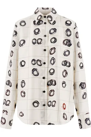 Salvatore Ferragamo Camisa de seda con estampado gráfico
