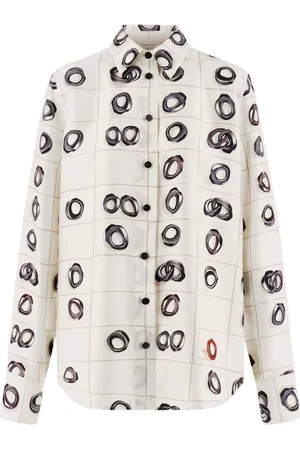 Salvatore Ferragamo Camisa de seda con estampado gráfico
