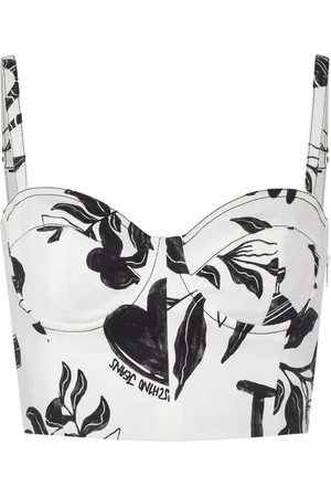 Moschino Top tipo bustier con estampado gráfico