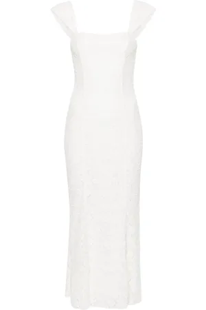 ROTATE Vestido de malla con encaje floral