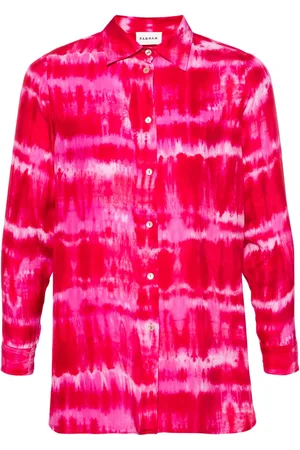 P.A.R.O.S.H. Vestido camisero de seda con estampado tie-dye