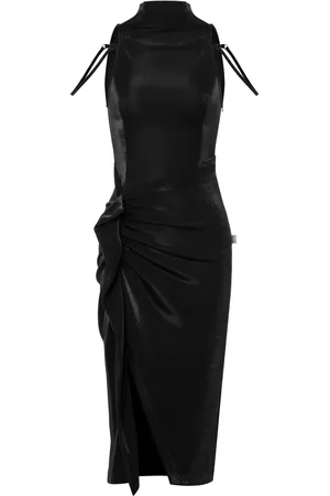 Moschino Vestido midi con diseño fruncido y cuello halter