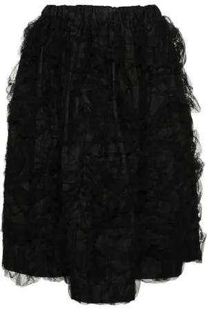 Comme des Garçons Falda midi de tul con volantes