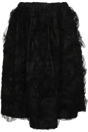 Comme des Garçons Falda midi de tul con volantes