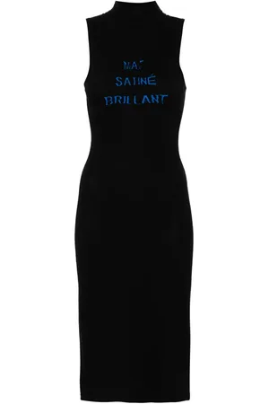 Maison Margiela Vestido midi con texto en jacquard